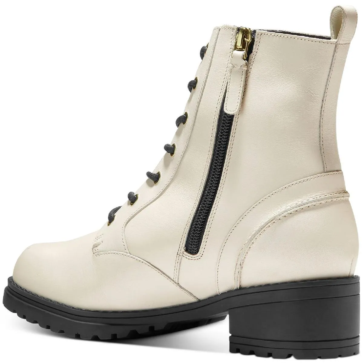 Cole Haan Womens Camea Zipper Combat & Lace-up Boots