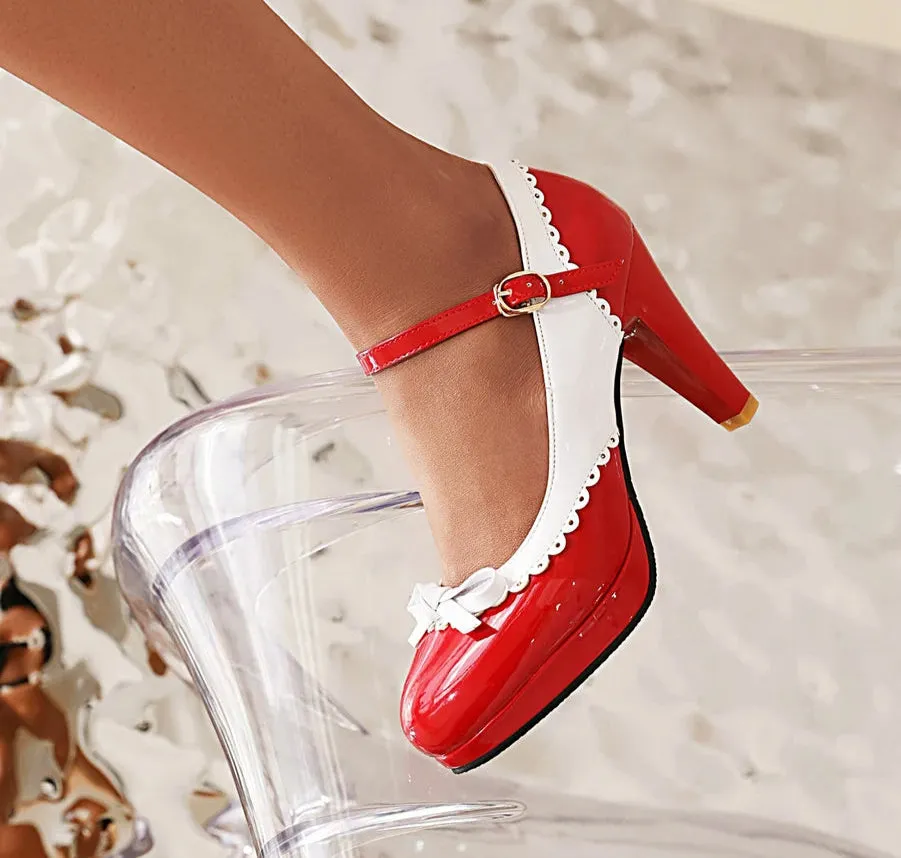 Mary Jane Patent Leather Platform Pumps | Colorful High Heels for Spring & Summer