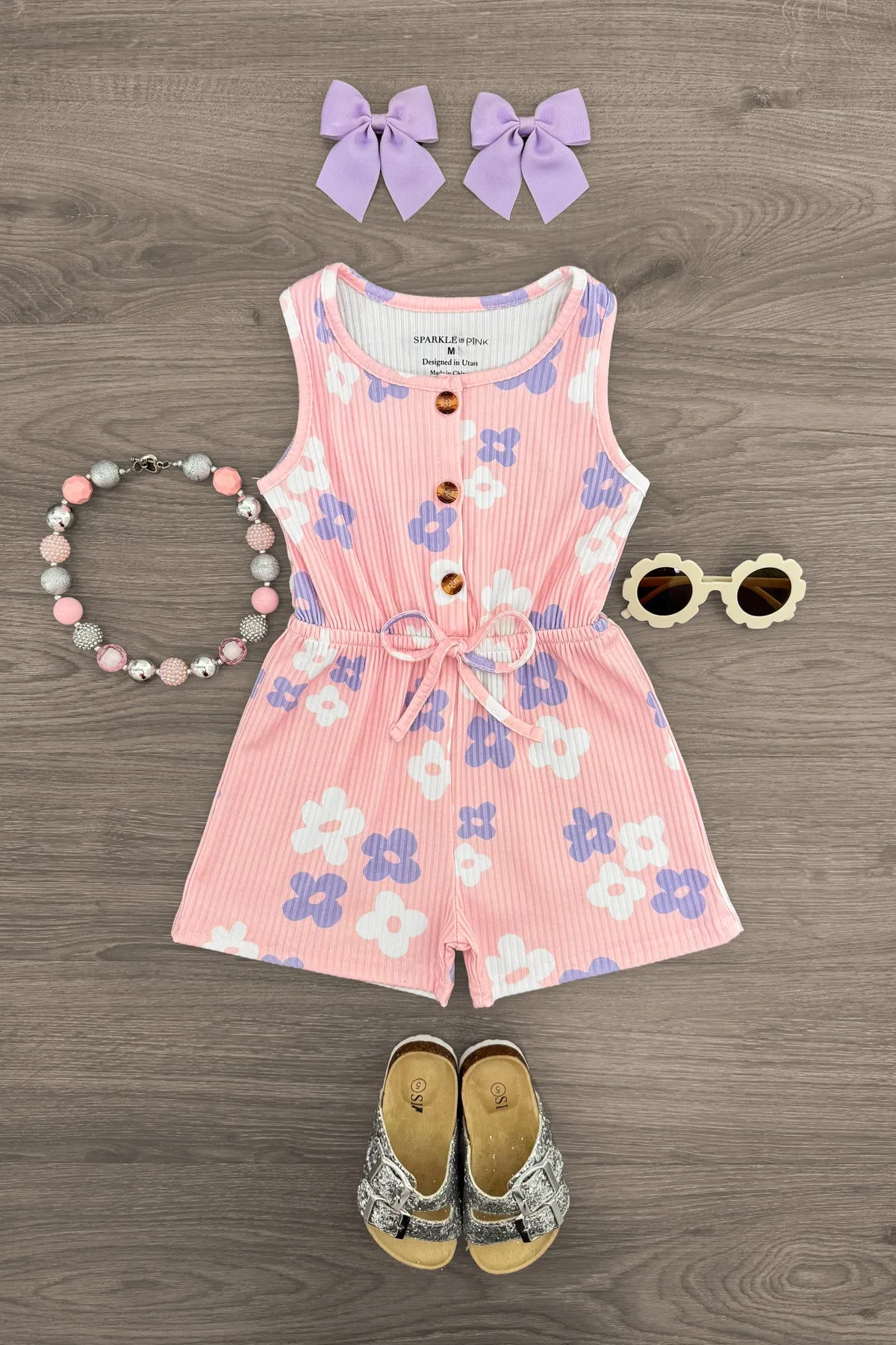 Pink Flower Power Romper