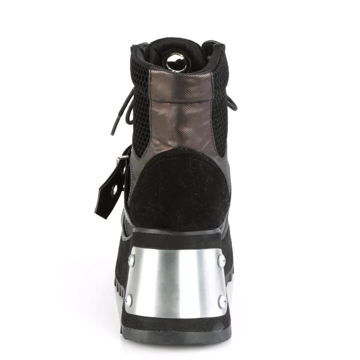 SCENE-53 DemoniaCult Black Vegan Leather Sexy Women's Ankle Boots (Alternative Footwear)