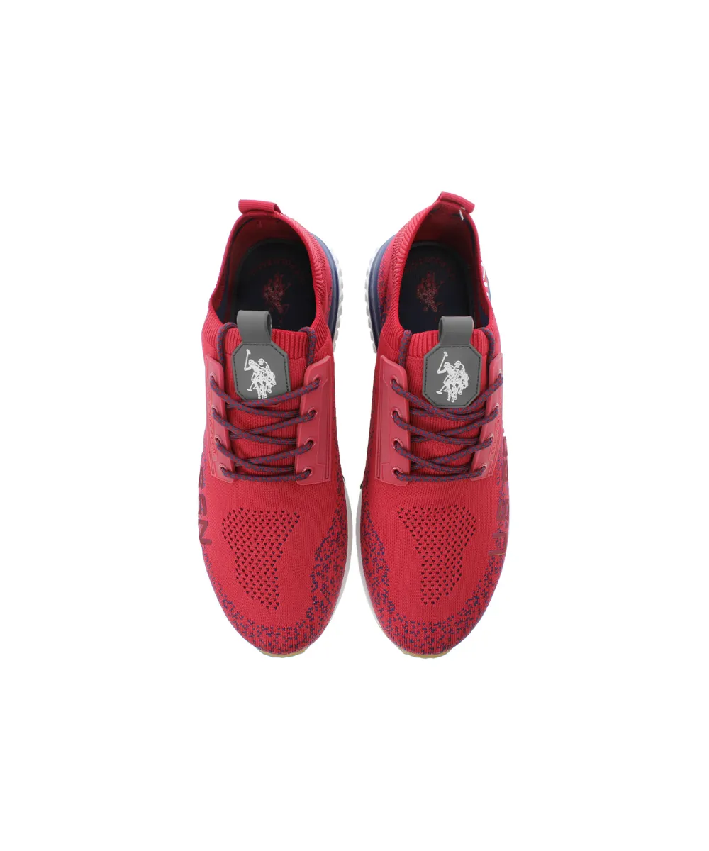 US POLO MENS SNEAKER RUNNING IN TEXTILE KNITTED MATERIAL