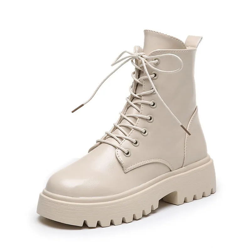 Woman Ankle Boots Flat Heel Shoes Women Lace Up Winter Autumn Shoes